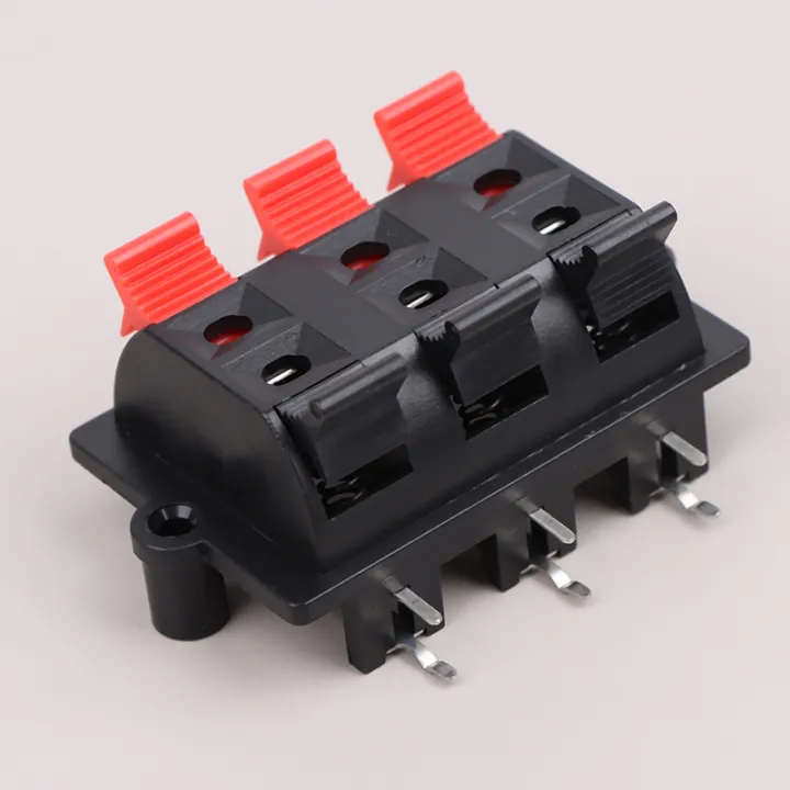 For WP6-3B 6 Way Spring Push Release Connector Speaker Terminal Block Load Spring Audio Speaker Terminals Plug Socket Clip Hudduo