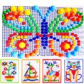 296Pcs Puzzle Multicolored Educational Plastic Mushroom Nail Mosaic Pegboard for Children.