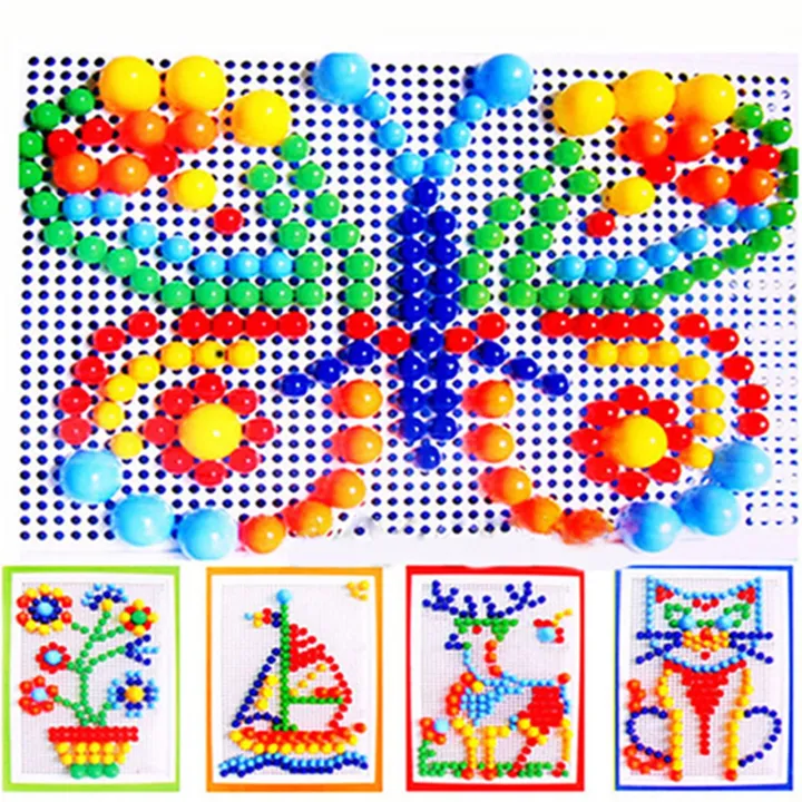 296Pcs%20Puzzle%20Multicolored%20Educational%20Plastic%20Mushroom%20Nail%20Mosaic%20Pegboard%20for%20Children%20-%20Image%207
