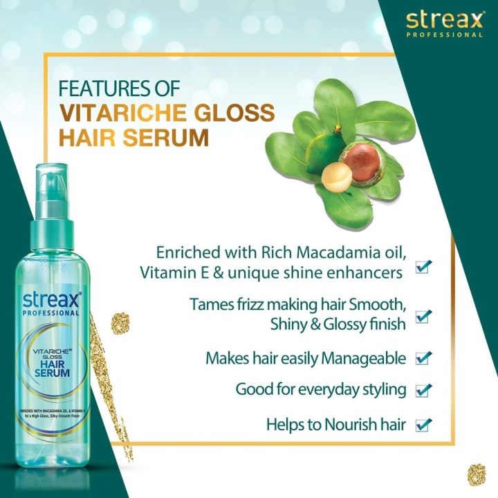 Streax%20Vitariche%20Gloss%20Hair%20Serum%20%E2%80%93%20115ml%20%7C%20Professional%20Shine%20&%20Smoothness%20-%20Image%208