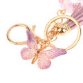 A-Z Dreamy Sequin Letters Keychain For Women Tassel Butterfly Pendant Initial Keyring Purse Suspension Bags Car Key Chain.