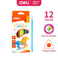 Deli EC00100 Plastic Colored Pencil Set – 12 Colors. 