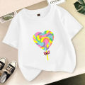 Girls 'short-sleepred T-shirt CUHK CHILDREN'S baby summer dress NEW CHILDREN'S base shirt printing fashion Korean version loose. 