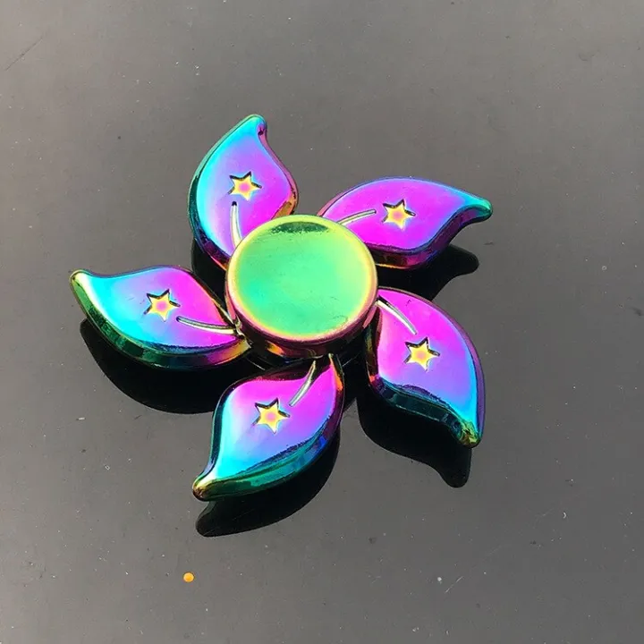 New Rainbow Metal Hand Spinner Focus Toy Ninja Fidget Spinner R188 Electroplate Hybrid Bearing Toys for Children Wholesale