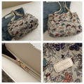 Large capacity one-shoulder handbag  new niche ins canvas bag lazy style tote class commuter bag. 