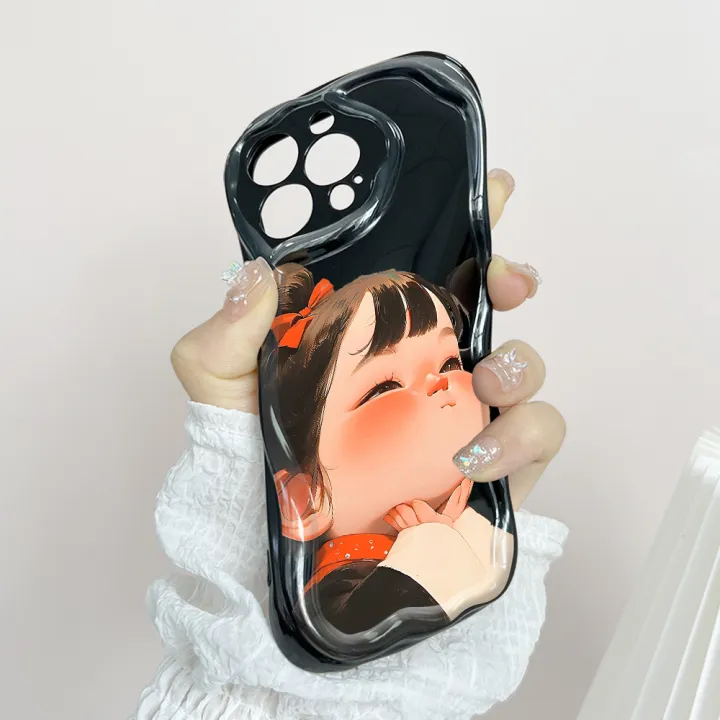 Hontinga%20for%20Realme%20C21Y%20C25Y%20Back%20Back%20Cover%20Cute%20Lovely%20Girl%20Cream%20Texture%20Wavy%20Edge%20Soft%20Phone%20Case%20-%20Image%208