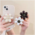 pop socket for Mobile phone airbag bracket ins style Japanese style fresh three-dimensional frosted dopamine color flower adhesive retractable.