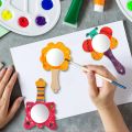 18 Pcs Wood Crafts Kids Mirrors Small Unfinished Mini Wooden Princess Mirror DIY Painting Mirrorshandheld Child.