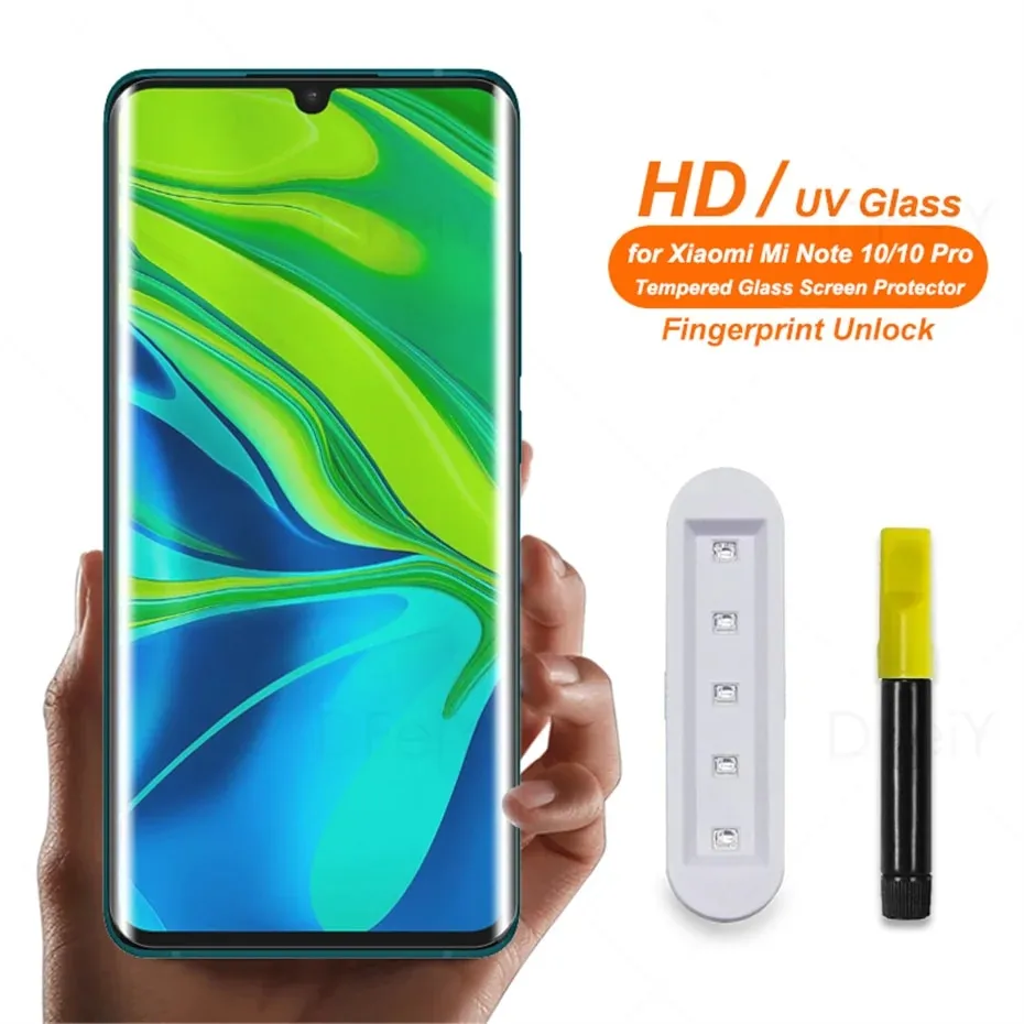 Full Cover UV Glass For Xiaomi Mi Note 10 Screen Protector for