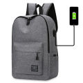Cross-border rechargeable USB business backpack 2024 new simple solid color student backpack multi-layer casual school bag. 