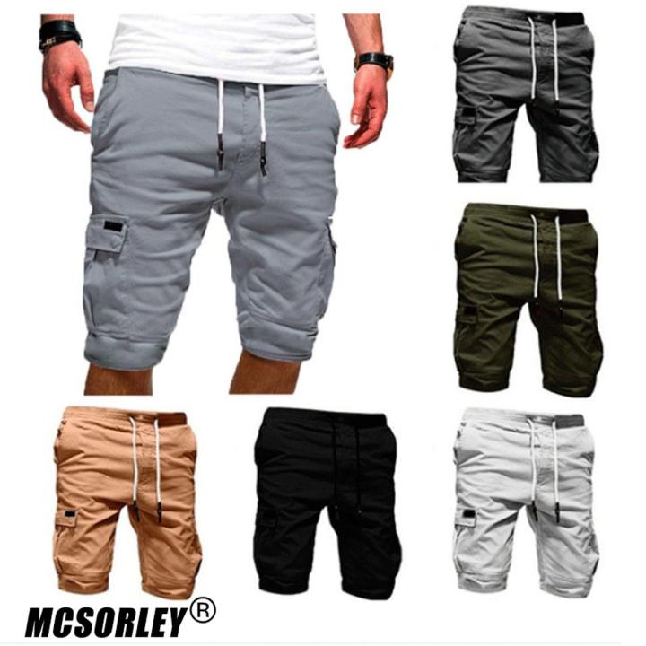 MCSORLEY 2022 Summer Men's Casual Multi-pocket Five-point Joggers Pants Male Outdoor Running Sports Cargao Shorts Hot Breeches