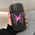 Jizetin for Samsung A12 A12 5G M12 Back Cover Line Purple Butterfly Bright Lens Frame Candy Soft Rubber Phone Cases.