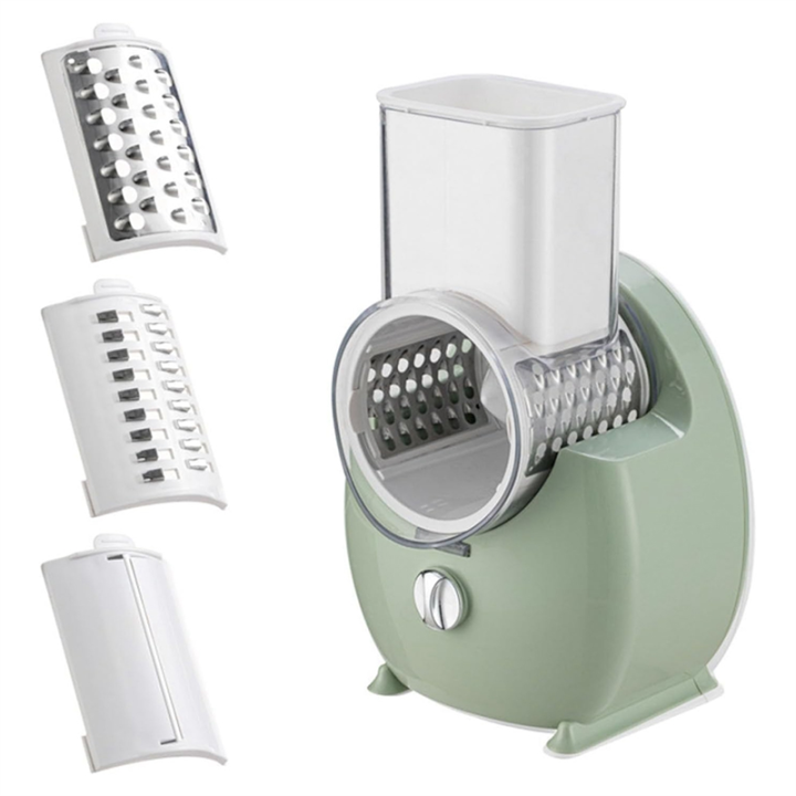 3-In-1 Electric Rotating Vegetable Slicer, USB Slicer, Automatic Chopper, Crushed Grater with 3 Blades, Vegetable Cutter Easy to Use