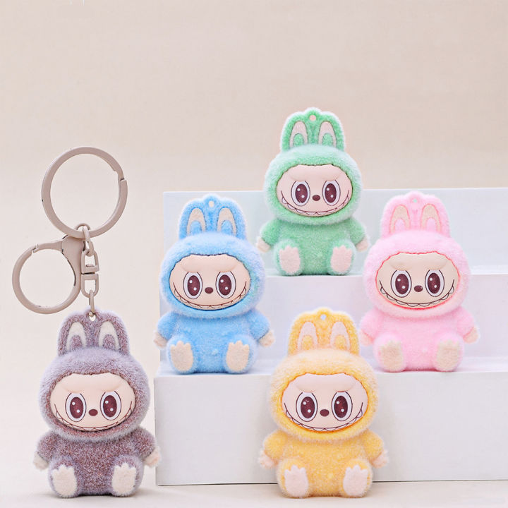 Fuzzy Labubu Keychains Labubu Monsters Keychain Cute Fluffy Fashion Bags Jewelry Keys Gifts ...