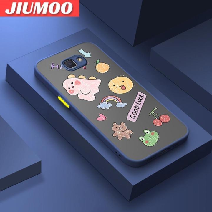 JIUMOO For Samsung J5 2015 Samsung J5008 Samsung J5009 Case Cartoon Cute Dinosaur Frosted Transparent Back Cover Lens Camera Protect Phone Case Silicone Edge Full Cover Casing Hard Cases