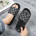 Indispensable-Quality And Durability-Stylish Black And Chocolate Color CHESS Slide Slipper Sandal For Men S30.