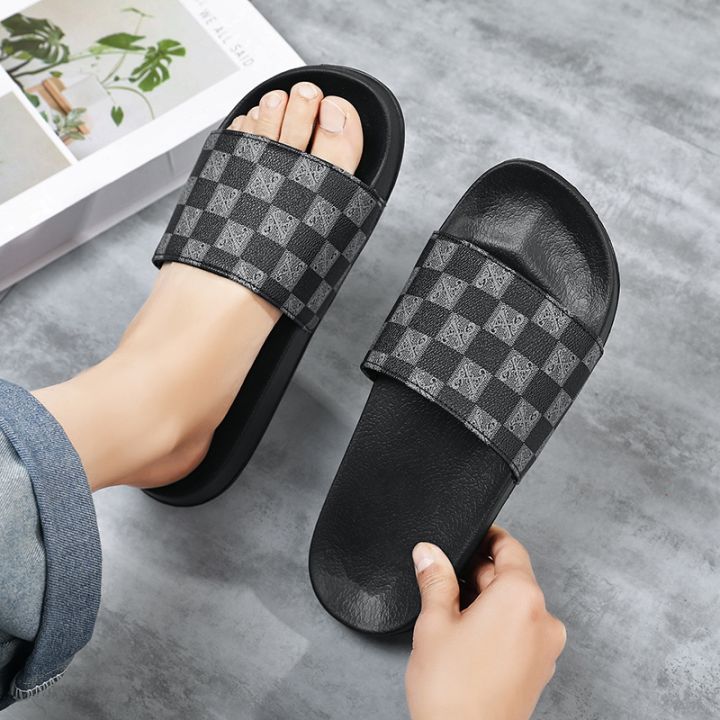 Indispensable-Quality%20And%20Durability-Stylish%20Black%20And%20Chocolate%20Color%20CHESS%20Slide%20Slipper%20Sandal%20For%20Men%20S30%20-%20Image%206
