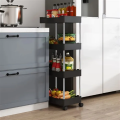 Wide type Rolling Storage Cart Mobile Gap Storage Rack Multi-purpose Utility Cart Kitchen Organizer Shelf Bathroom Storage Rack Push Trolley Shelf Floor Multi-layer Crevice Living Room Storage Trolley Kitchen Crevice Shelf. 