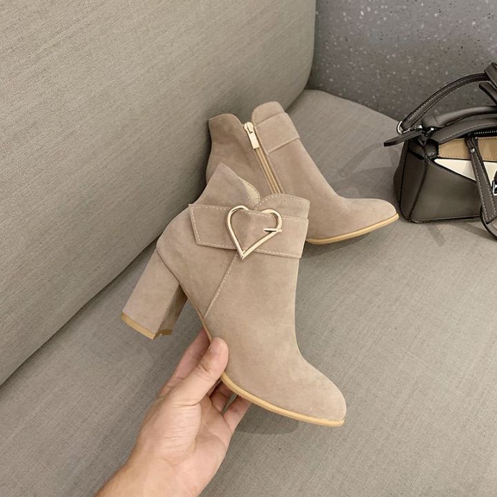 Chunky%20Heel%20Fashion%20Boots%20Love%20New%20Autumn%20and%20Winter%20Women's%20Boots%20All-Matching%20Suede%20Ankle%20Boots%20Fleece%20Lined%20round%20Toe%20Black%20plus%20Size%20Winter%20Boots40%20-%20Image%202