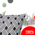 Decorative Cotton Cushion Cover_Black_(12"x12")_Only Cover. 