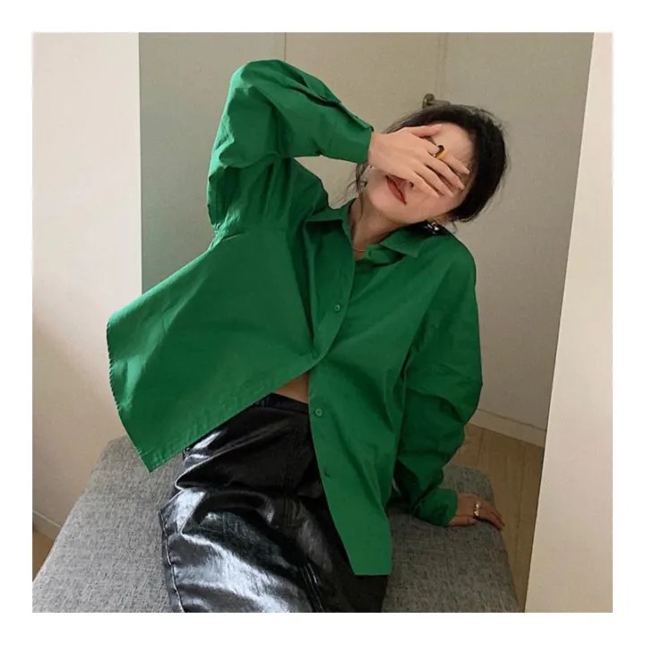 86%20Design%20Sense%20Niche%20Long-Sleeved%20Shirt%202022%20Autumn%20and%20Winter%20Korean%20Style%20POLO%20Collar%20Loose%20Mid-Versatile%20Long%20Sleeve%20Shirt%20Coat%20for%20Women%20-%20Image%205