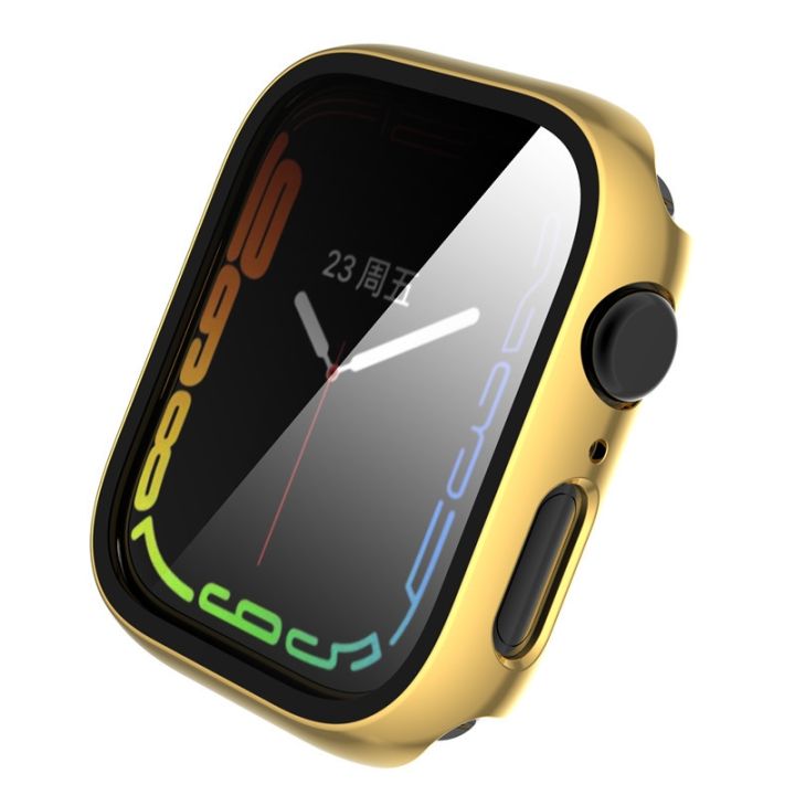 (New)%20Tempered%20Glass%20Film%20Plating%20PC%20Watch%20Case%20For%20Apple%20Watch%20Series%209%20/%208%20&%207%2041mm%20-%20Image%202