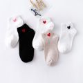 10pcs=5pairs Women Short Socks Red Heart Cute College Fresh Female Socks Soft Cotton Summer Autumn Girls Sock Meias Sox.