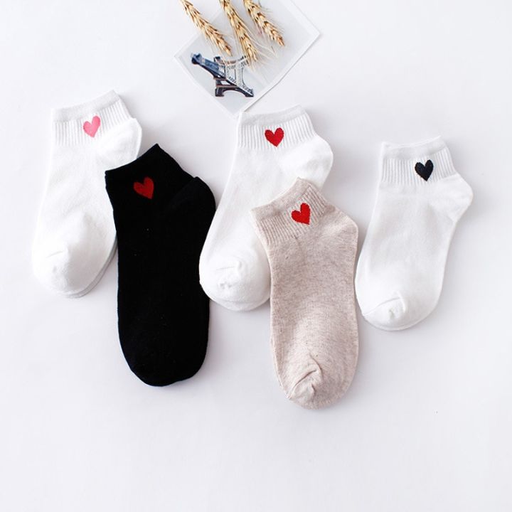 10pcs=5pairs%20Women%20Short%20Socks%20Red%20Heart%20Cute%20College%20Fresh%20Female%20Socks%20Soft%20Cotton%20Summer%20Autumn%20Girls%20Sock%20Meias%20Sox%20-%20Image%203