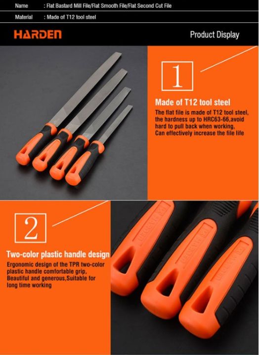 Harden%2012"%20Professional%20Flat%20Bastard%20Mill%20File%20With%20Soft%20Handle%20610635%20-%20Image%203