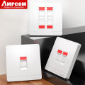 AMPCOM RJ11 RJ45 Faceplate Wall Socket Wallplate Face plate 1-Port 2-Port 4-Port Networking Telephone Socket Outlet Mount Panel. 
