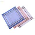 12x Hanky Premium Comfortable Soft Plaid Handkerchief for Suit Wedding Party Style A. 
