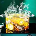 Glass Cooking Pot Kitchen Glass Cookware Simmer Pot for Tea Noodle Milk 1.3L. 