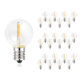 25PCS G40 1W LED String Lights Replacement Bulb E12 220V Warm White 2700K Glass LED Light Bulbs 360 Grad Beam Angle Non-Dimmable--Warm white 2700K--E12 220V-240V. 