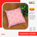 Decorative Cushion Cover, White & Red (20"x20") Only Cover.