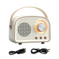 Plastic With Handle Old Fashion Retro Bluetooth-compatible 5.0 Speaker Wireless Music Player Portable Mini Vintage Speaker. 