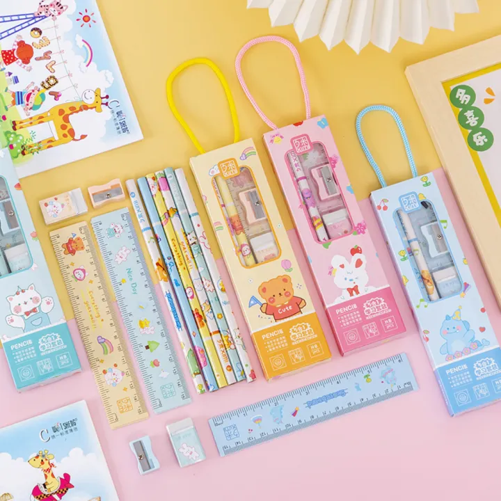 Packaged%20Pencil%20Set%20High-quality%20Colorful%20Cute%20Stationery%20Set%20Kawaii%205pcs/set%20Cartoon%20Pencil%20for%20Children%20Students%20Back%20to%20-%20Image%204
