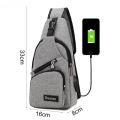 USB Charging Sling Bag For Men Casual Chest Bag Shoulder Crossbody Bag Male Anti Theft Multifunction Bags Man Sports Travel Pack. 