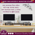 Monitor Stand Riser, Adjustable Screen Stand for Laptop Computer/TV/PC, Upgrade Length Desktop Organizer - Black & White.