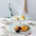 2 Tier Stainless steel Round Cupcake Stand Wedding Birthday Cake Display Tower dropshipping Dessert Table Candy Fruit Plate 2022.