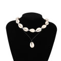 Hot Conch Seashell Necklace Women Jewelry Summer Beach Shell Choker Bohemian Rope Cowrie Beaded Necklaces Handmade Collar Female.