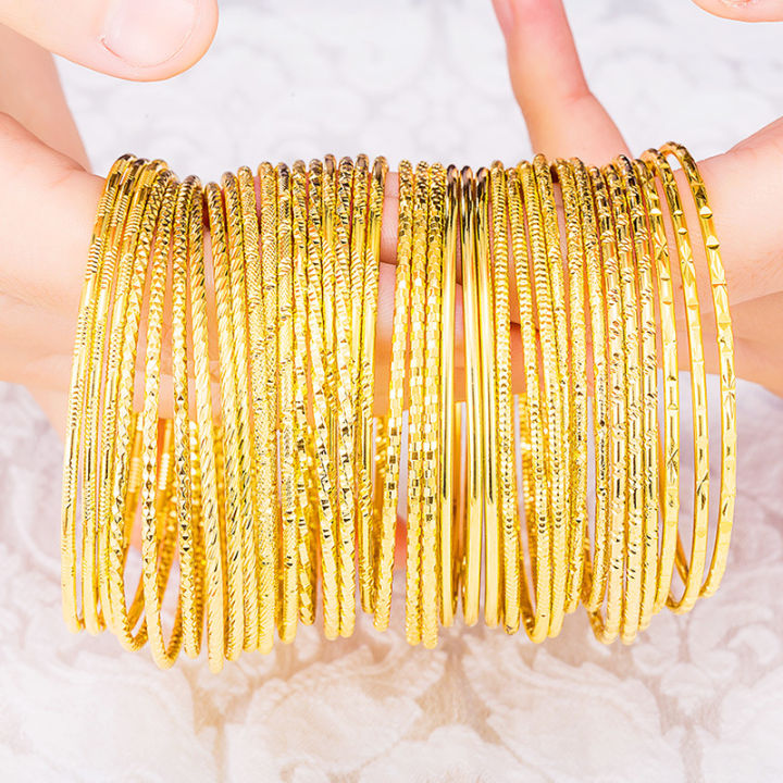 Vietnam sand gold bracelet women's long time does not fade bohemian coil hand jewelry brass imitation plating pure gold bracelet