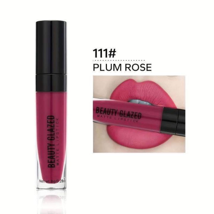 Beauty Glazed Matte Waterproof Long Lasting Liquid Lipstick -111#PLUM ROSE