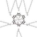 6-piece Best Friend Necklace Hexagon Letter Pendant Bff Choker Fashion Men And Women Friendship Necklace Jewelry Accessories. 