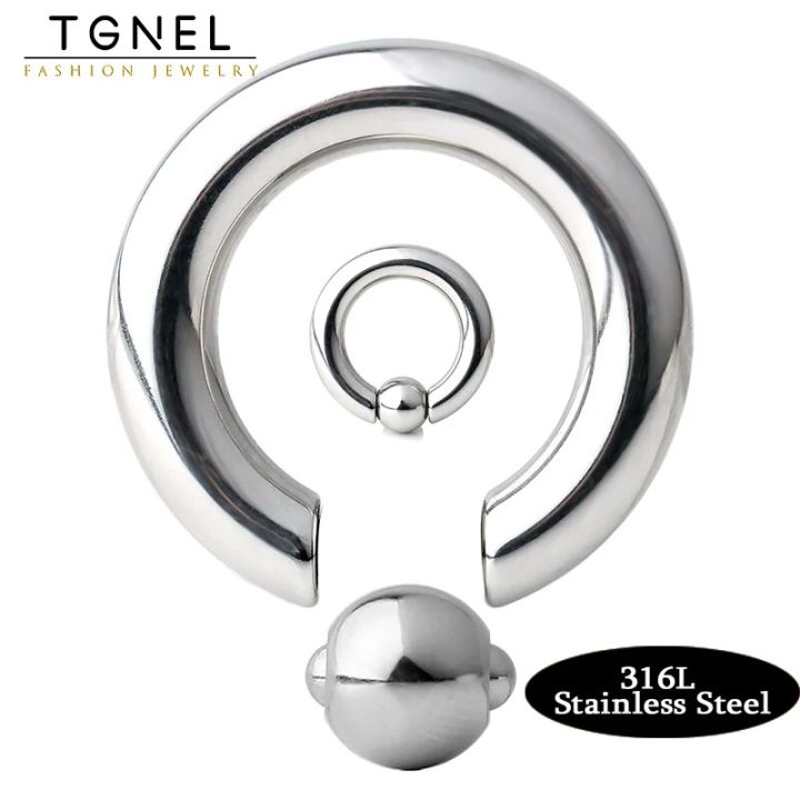 316 Stainless Steel Body Piercing Nose Ring Stud Earrings Spring Action Captive Bead Ring CBR 2G 4G 6G 8G 0G 00G Body Jewelry