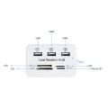 USB Hub 3.0 Combo USB Splitter High Speed Type C Hub SD/TF Card Reader-white. 