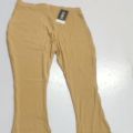 Rib High Waist Flare Pant made by stretchable ribbed cotton fabric. 