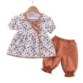 Baby Girl Summer Western Suit 2024 New Baby and Children's Clothes Girls Short Sleeve Clothes Small Children's Summer Clothes 1-4 years old.