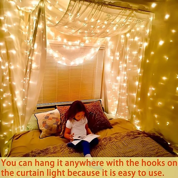 Curtain LED String Lights Garland Festival Christmas Decoration USB Remote Control Holiday Wedding Fairy Lights for Bedroom Home