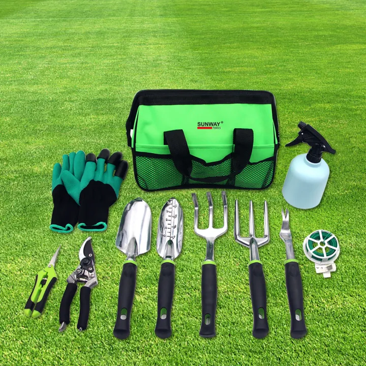 KOGEEK%2011%20Pieces%20Heavy-Duty%20Garden%20Tool%20Set%20Gardening%20Tool%20Kit%20with%20Trowel%20Transplanter%20Hand%20Rake%20Cultivator%20Weeder%20Pruning%20Shears%20Pruner%20Spraying%20Bottle%20Gloves%20Twist%20Tie%20-%20Image%204