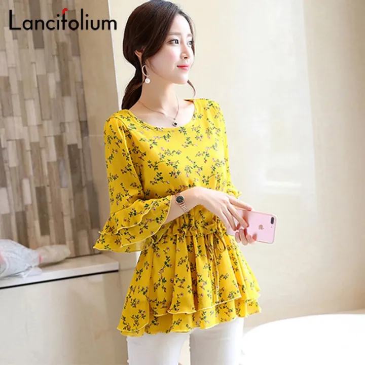 Floral%20Chiffon%20Blouse%20Women%20Summer%20Korean%20Ruffle%20Peplum%20Top%20Ladies%202020%20Elegant%20Plus%20Size%20Office%20Shirt%20Female%20Camisas%20Femininas%20-%20Image%205